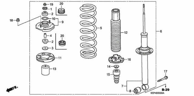 Rear Shock Absorber for 2005 Acura TL #0