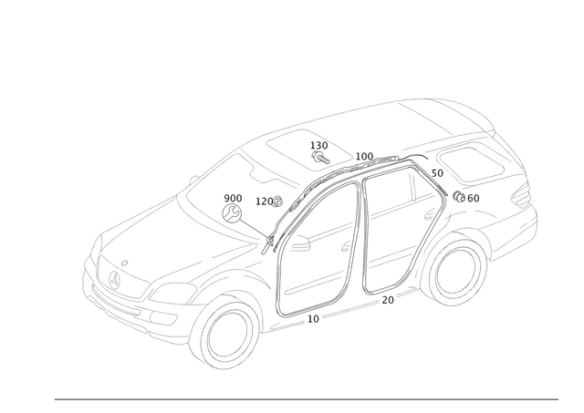 1646900476 - Covering and Lining: Edge Guard for Mercedes-Benz: GL320, GL550, ML320, ML350, ML450, ML500, ML550, ML63 AMG Image image