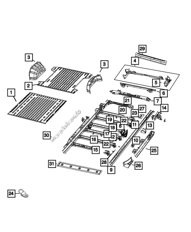68167035AA - Body Sheet Metal Except Doors: Center Floor Pan for Mopar Image