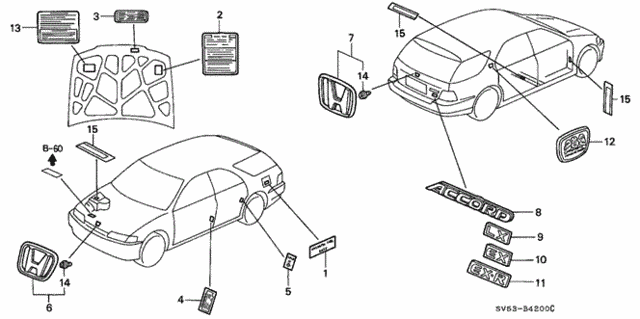 Emblems for 1995 Honda Accord #0