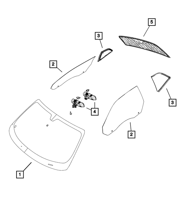 68166860AG - Glass: Shipping Assembly - 30 Lite Glass Windshield for Mopar Image