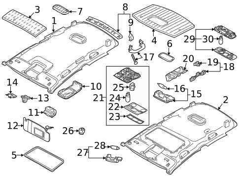 Overhead Console for 2012 Volkswagen Jetta #0