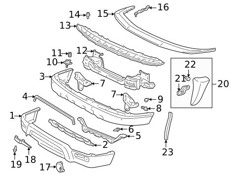 Bumper & Components - Front for 1999 Toyota 4Runner #0