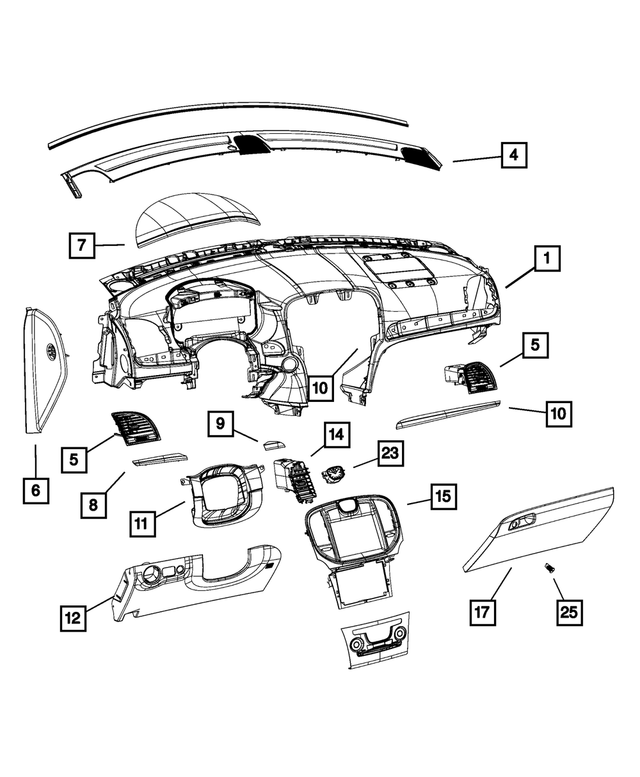 1QD22DX9AE - Interior Trim: Instrument Panel End Cap, Right for Mopar Image