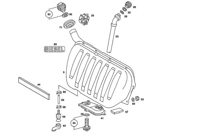 1239973881 - Fuel System: Grommet for Mercedes-Benz: 190D, 190E, 220D, 230, 240D, 280, 280C, 280CE, 280S, 280SE, 280SEL, 380SE, 380SEC, 380SEL, 380SL, 450SL, 560SEL Image image