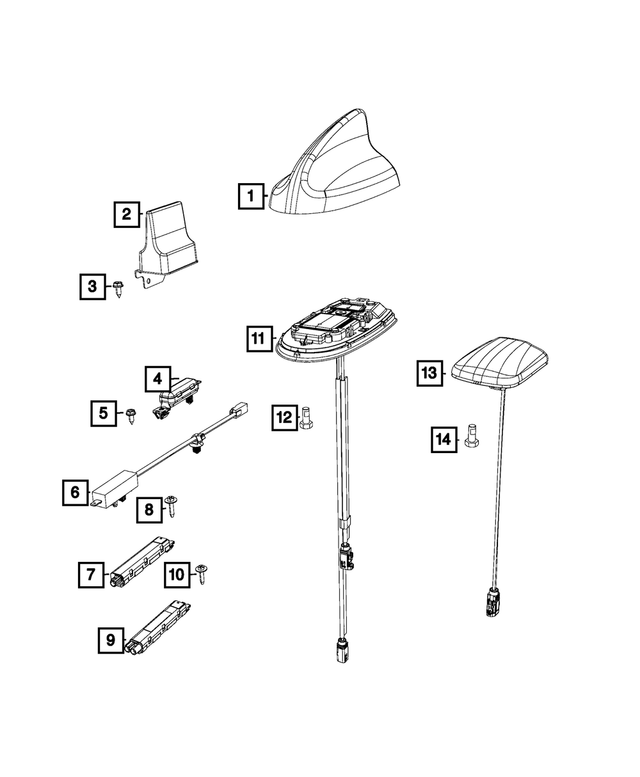 5ZW43DX8AA - Electrical: Cable &amp; Base Assy Antenna for Mopar Image