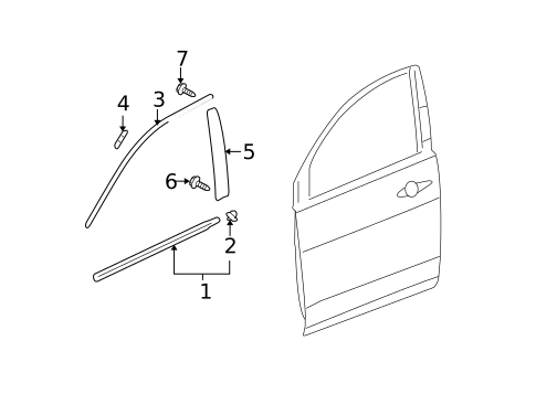 Exterior Trim - Front Door for 2011 Acura MDX #0