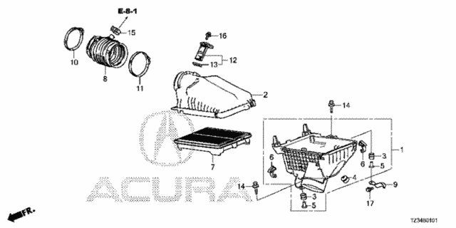 Air Cleaner (2) for 2015 Acura TLX #0