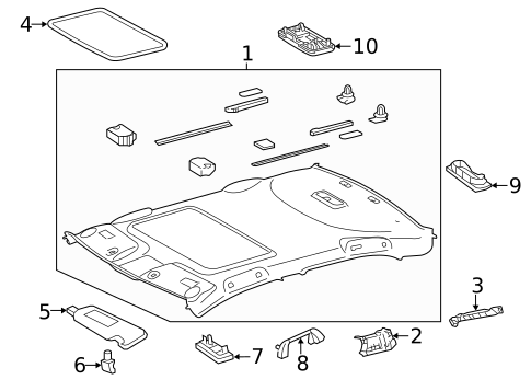 Interior Trim - Roof for 2012 Toyota Camry #0