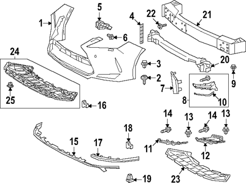 Bumper & Components - Front for 2020 Lexus RX350 #1