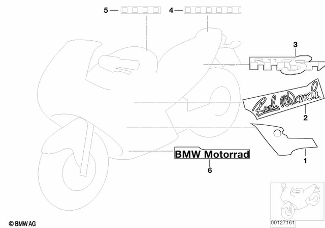 51147675726 - Frame and Mounting Parts: Lateral Body Part Sticker, Bottom Right - Replika/blau for BMW-Motorrad Image image