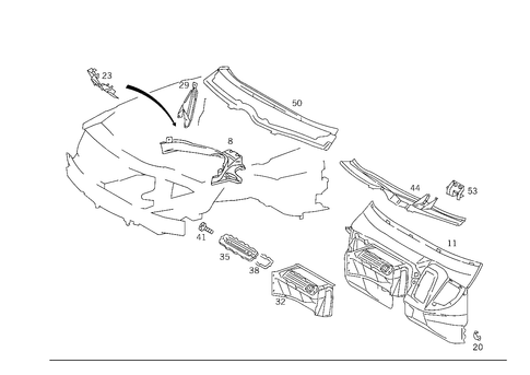 Fire Wall and Connection Parts for 1993 Mercedes-Benz 300SD #0