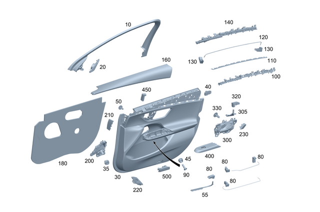 2147200001 - Front Door: Trim, Window Frame for Mercedes-Benz: E350 Image image