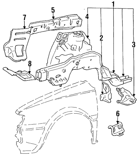 Inner Structure & Rails for 1990 Dodge Colt #0
