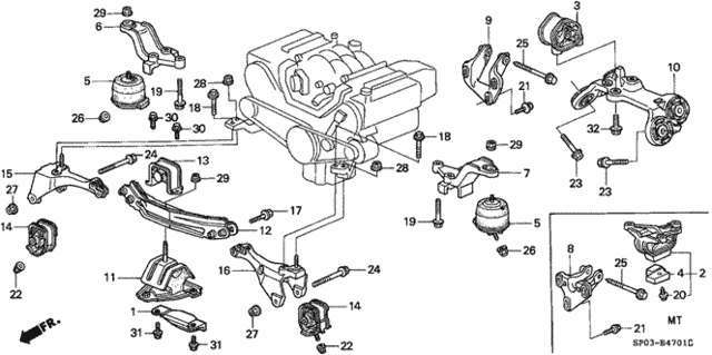Engine Mount (2) for 1995 Acura Legend #0