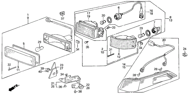 Front Combination Light for 1987 Acura Integra #0