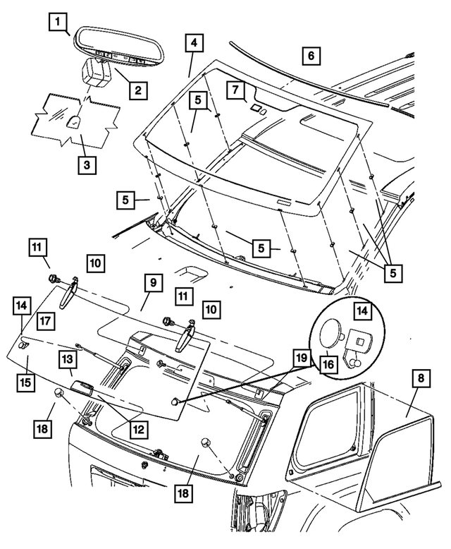 55394143AC - : Windshield for Mopar Image