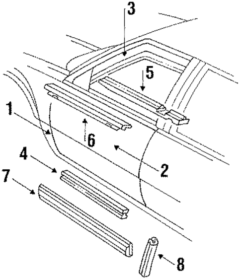 Door & Components for 1990 Oldsmobile Delta 88 #2