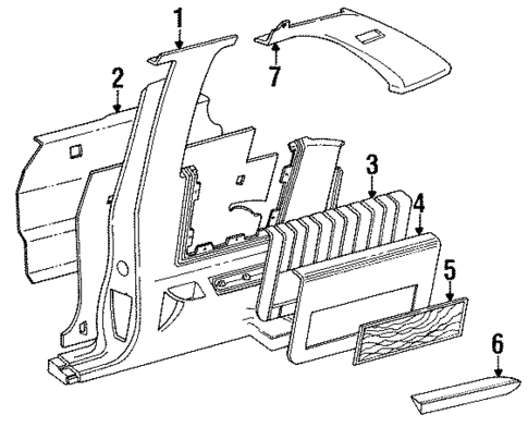 Interior Trim - Quarter Panels for 1991 Buick Regal #0