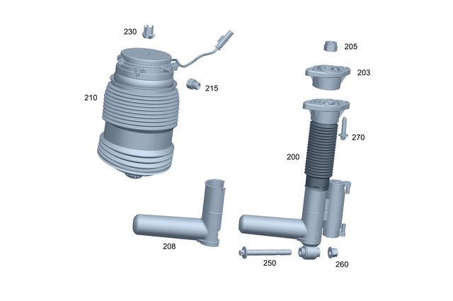 2133206801 - Springs, Suspension and Hydraulic Components: Shock Absorber for Mercedes-Benz: E53 AMG, E63 AMG S Image image