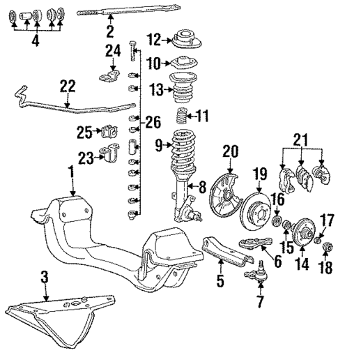 Stabilizer Bar & Components for 1986 Dodge Conquest #0