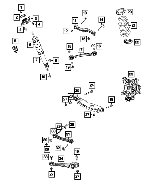 68544609AA - : Suspension Shock Absorber Kit, Left, Rear for Mopar Image
