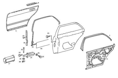 Rear Doors for 1986 Mercedes-Benz 560SEL #1