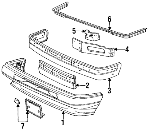 Bumper & Components - Front for 1993 Ford Explorer #0