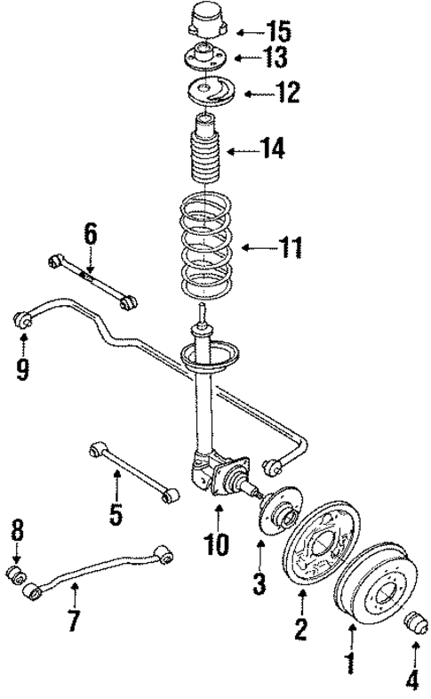 Stabilizer Bar & Components for 1990 Nissan Axxess #1