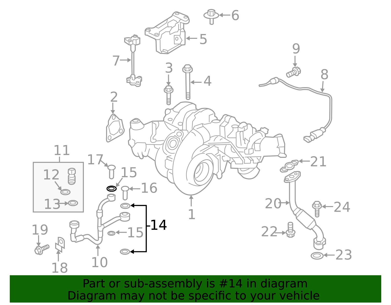 Task Line Gasget 15189-EZ40A - Turbocharger Oil Line Gasket 2016-2019 Nissan TITAN XD ...