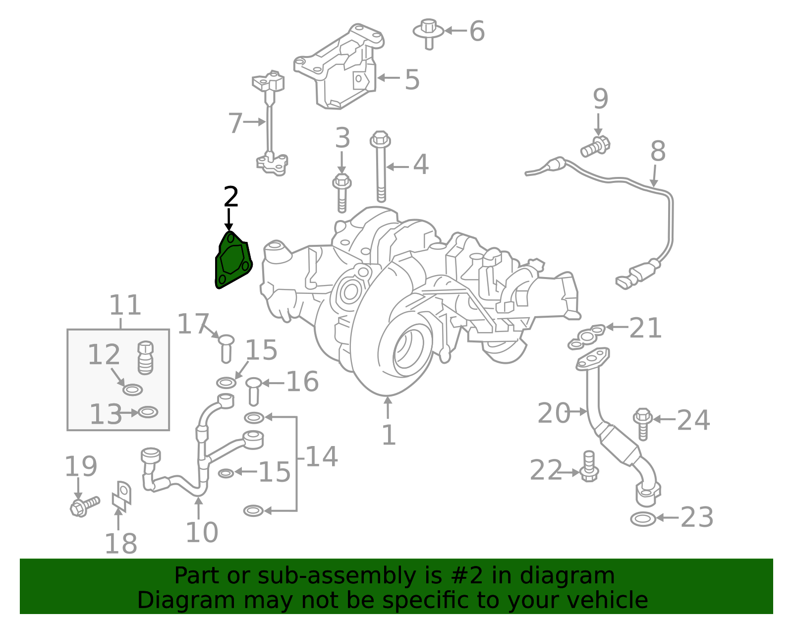 2016-2019 Nissan TITAN XD Turbocharger Gasket 20692-EZ40A | TascaParts.com