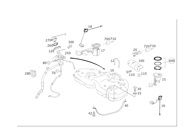 2514700701 - Fuel System: Fuel Tank for Mercedes-Benz: R350, R500 Image image