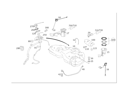Fuel Tank with Detachable Parts for 2008 Mercedes-Benz R350 #0