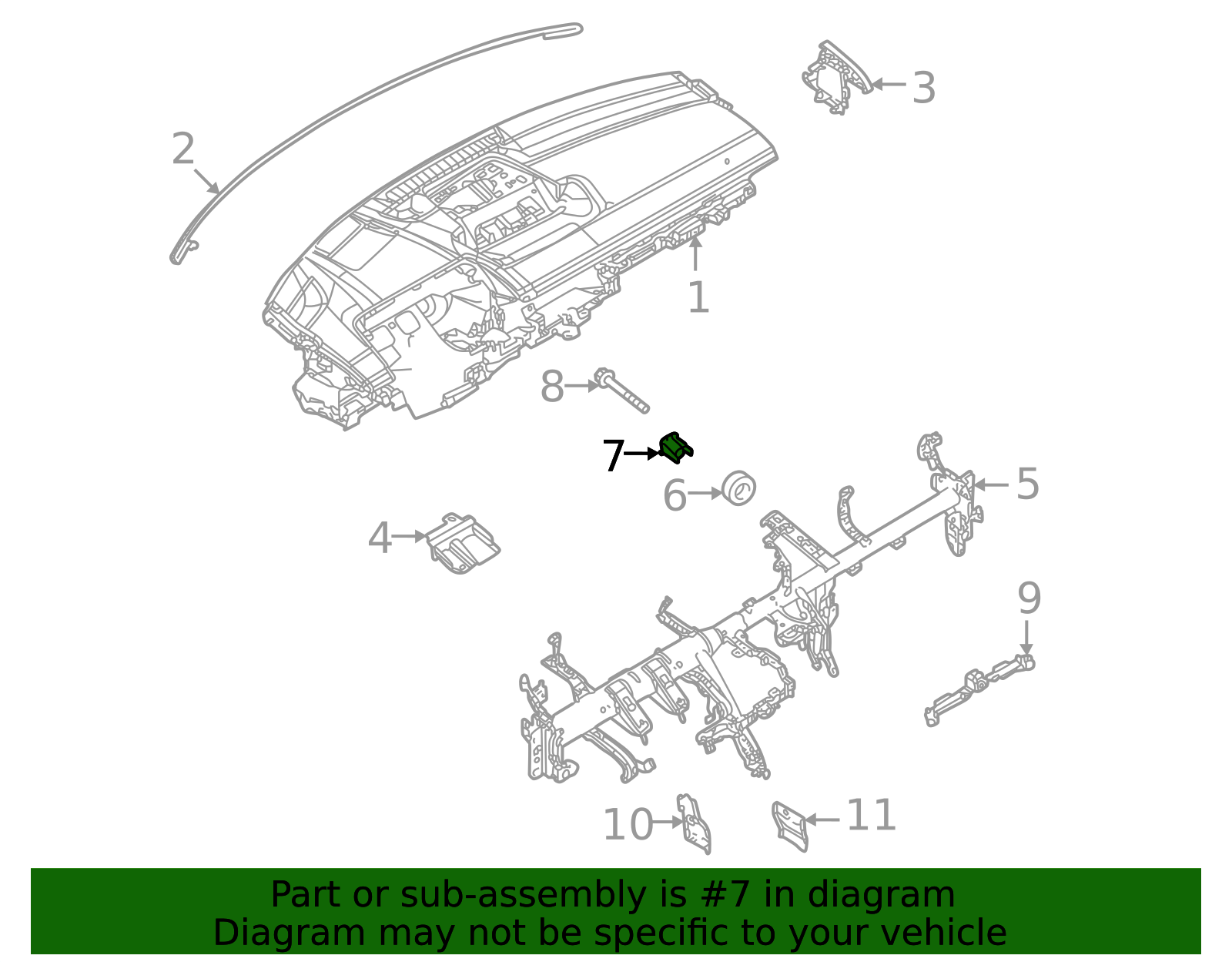 BDGF-60-440 - Instrument Panel Cross-Member Nut - 2020-2025 Mazda