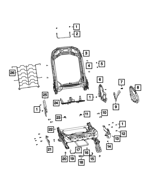 Front Seats - Adjusters, Recliners, Shields and Risers for 2020 Jeep Gladiator #3