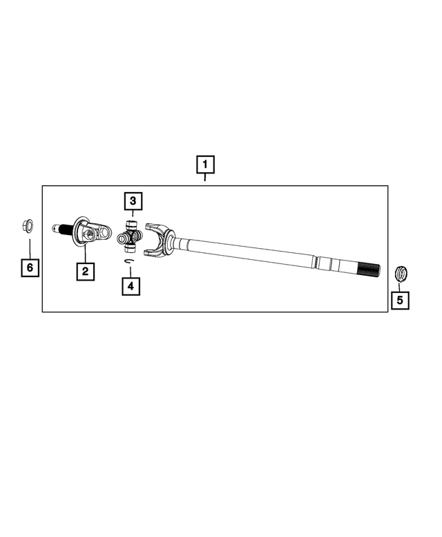 68449571AA - Differential and Drive Line: Axle Shaft, Left for Mopar Image