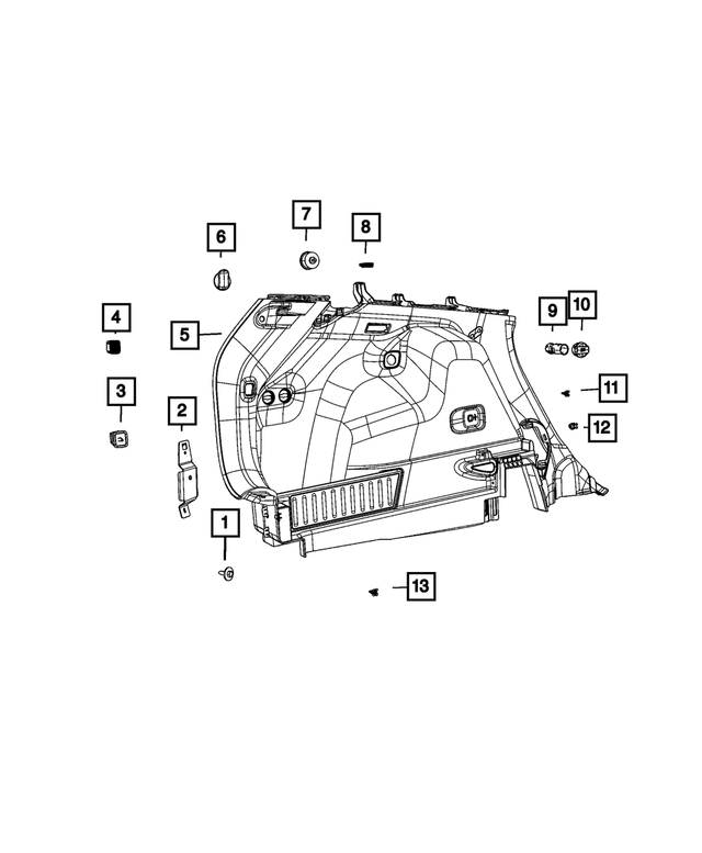 68320409AB - Interior Trim: Tie Down Bracket for Mopar Image