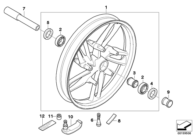 36318559258 - : Silver Front Wheel for BMW-Motorrad Image