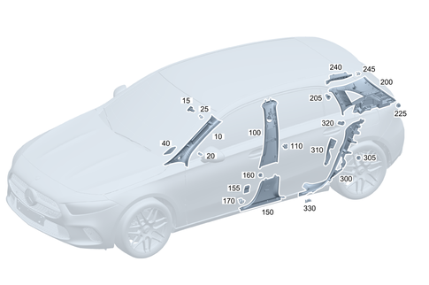Trim for a, B, C, D-Pillar for 2019 Mercedes-Benz GLA45 AMG #0