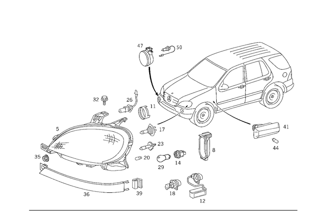 1638200361 - Electrical System: Lighting Unit for Mercedes-Benz: ML320, ML430, ML55 AMG Image image