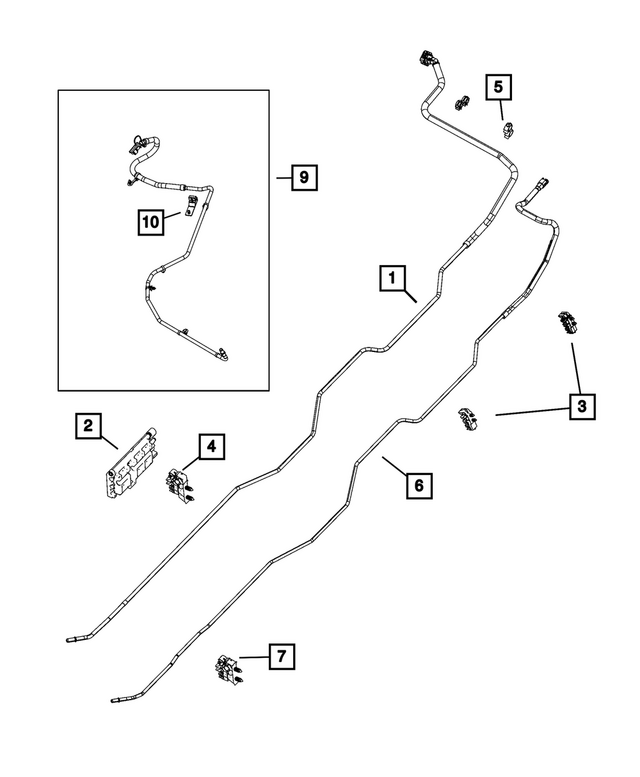 57009654AA - : Fuel Supply And Return Tube for Mopar Image