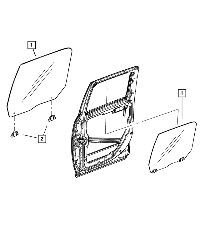 55112402AB - Glass: Rear Door Glass, Right for Mopar Image