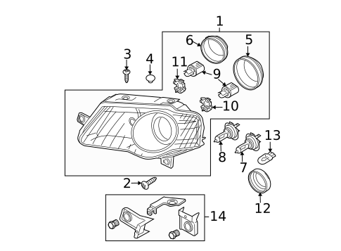 Headlamp Components for 2007 Volkswagen Passat #1