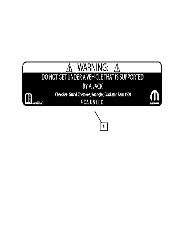 4858621AD - Labels: Jack Caution Label for Mopar Image