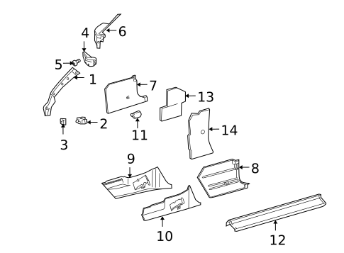 Interior Trim - Pillars for 2006 Chrysler Crossfire #0