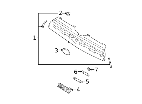 Grille & Components for 2005 Subaru Impreza #0