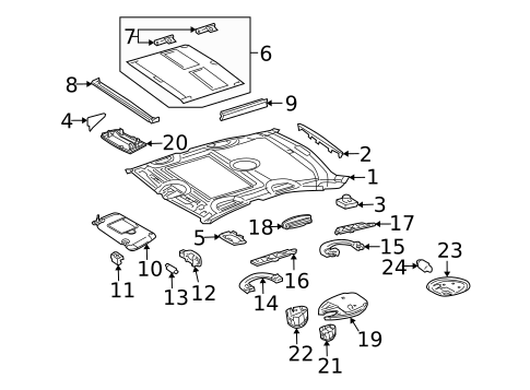 Interior Trim - Roof for 2006 Mercedes-Benz CLS55 AMG #0