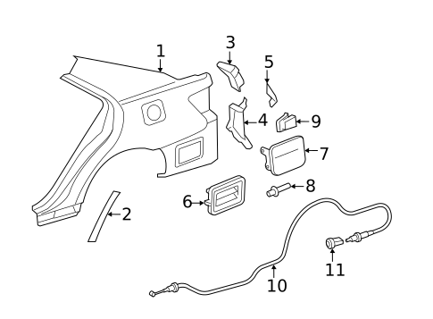 Fuel Door for 2007 Toyota Camry #1