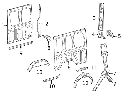 Inner Structure & Rails for 2021 Mercedes-Benz Sprinter 1500 #0