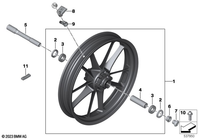 36317923192 - : Forged wheel, front for BMW-Motorrad Image